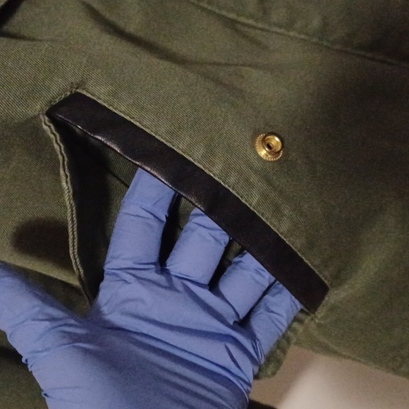 Topshop Olive green Field Jacket, with draw string hoodie Sz. 6 - Picture 3 of 9